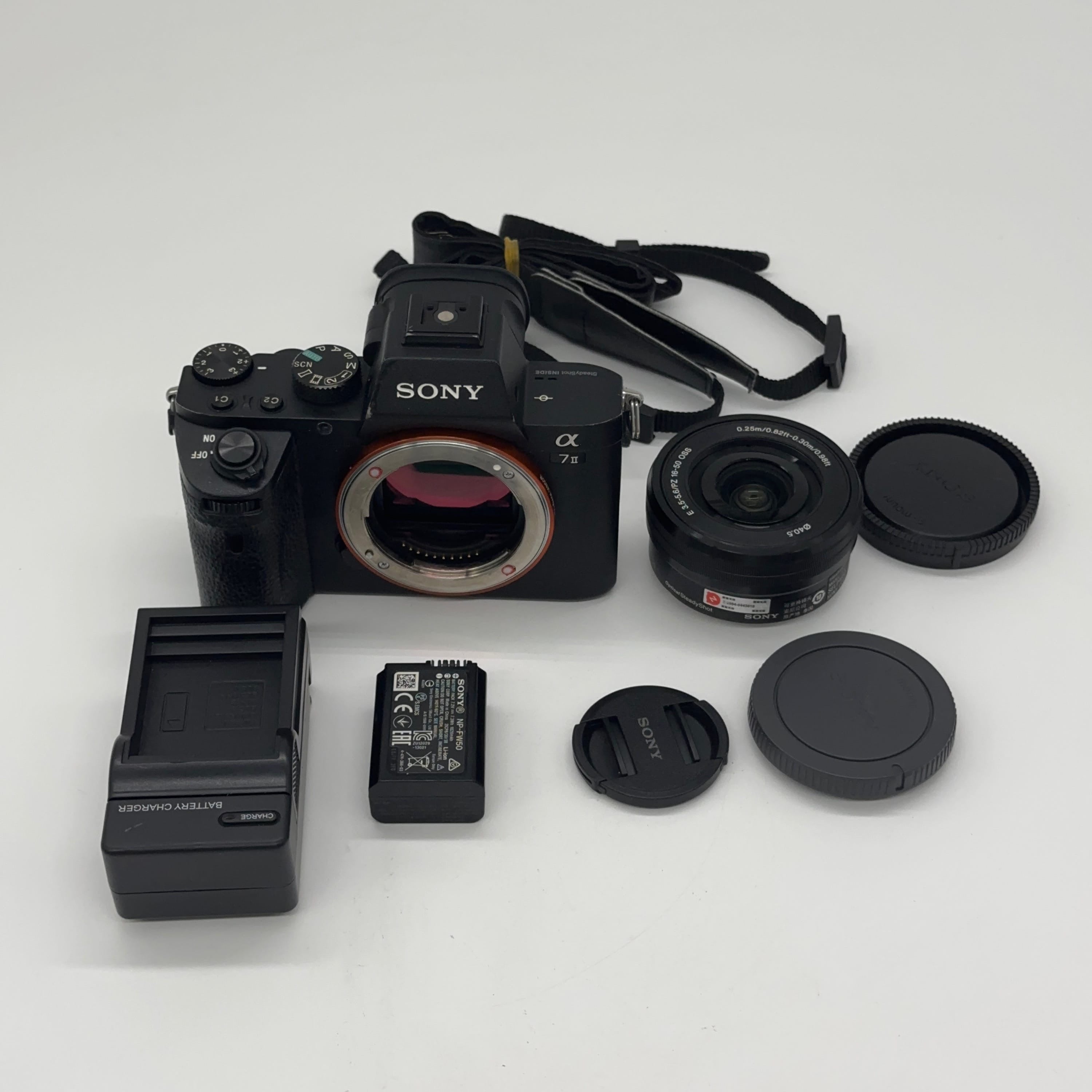 Used Sony Alpha A7 II Mirrorless Camera Kit with Sony E PZ 16-50mm f/3.5-5.6 OSS Lens (APS-C), Black